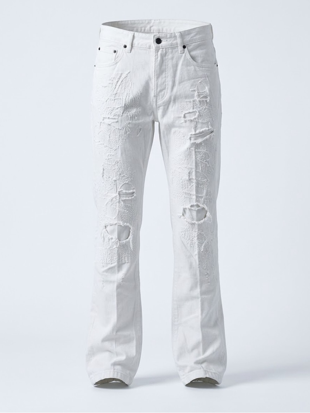 Born Fly White Straight-cut Denim Jeans JI-5